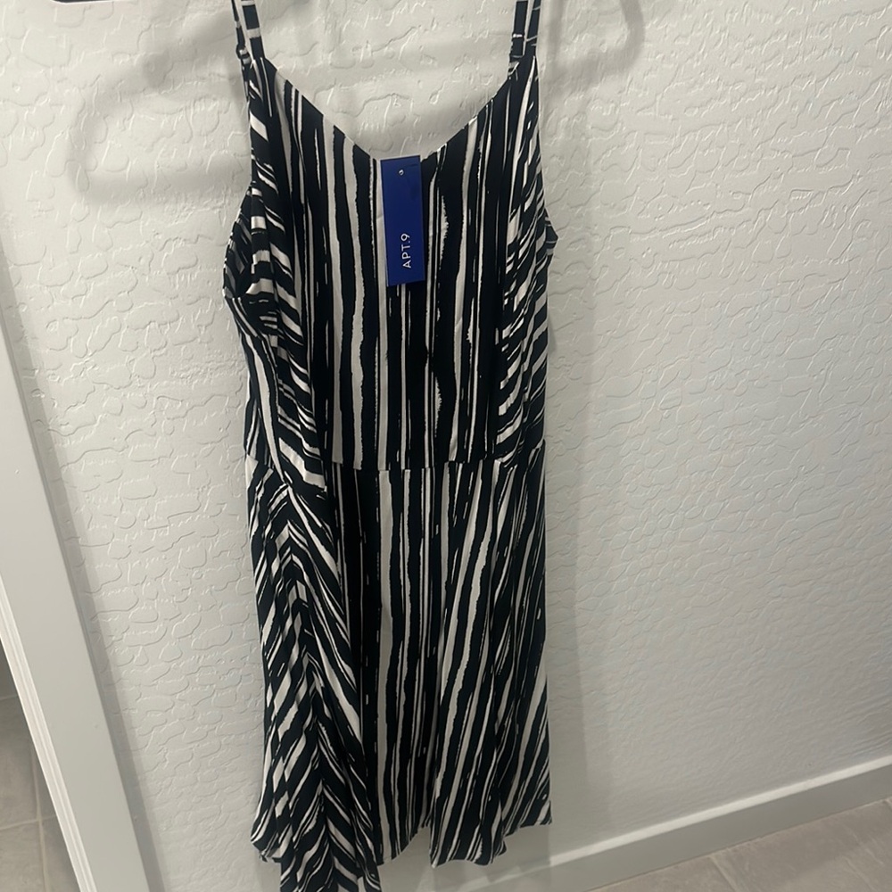 Apt. 9 Black and White Spaghetti Strap Mini Sundress